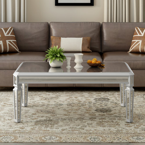 House of Hampton® Jakobson Mirrored Top Glass Coffee Table Wayfair